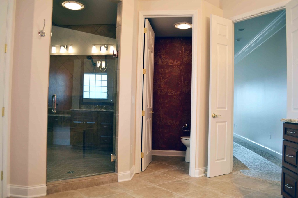 Master Bath Shower & Water Closet in 2013 Custom Home built By Jeffrey L. Henry Inc. 