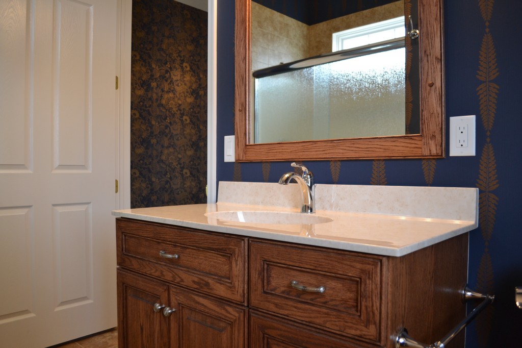 Rear bath Vanity in 2013 Custom Home built By Jeffrey L. Henry Inc. 