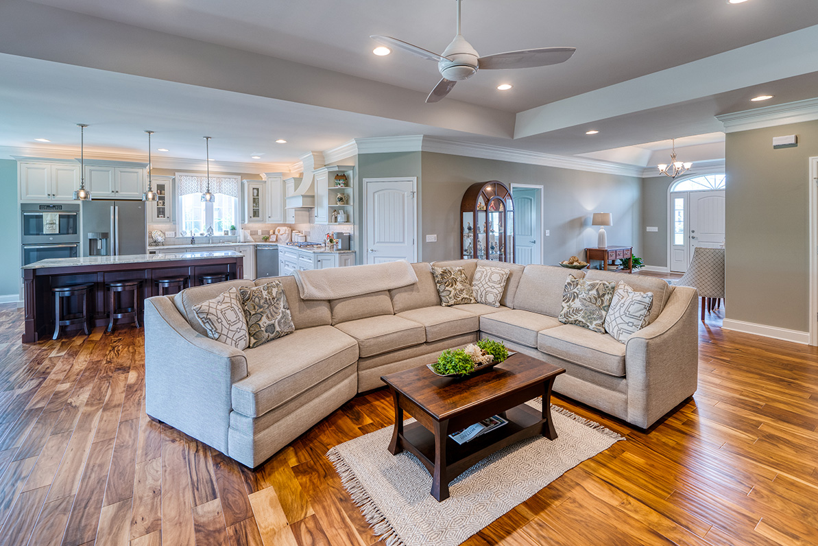 open concept living is one feature that buyers want in a custom home